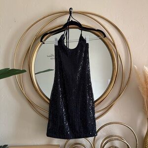 Elegant Black Sequin Dress